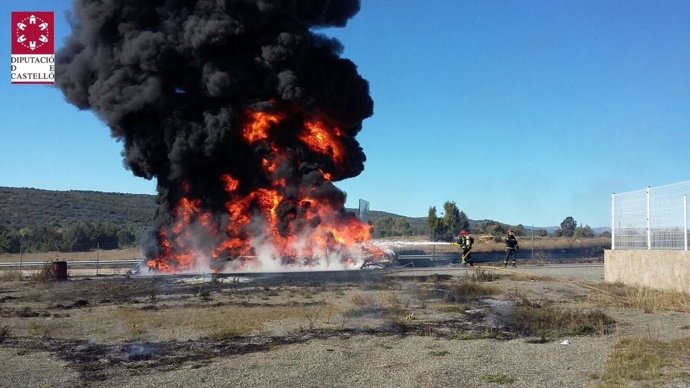 Incendio de un camión en Barracas