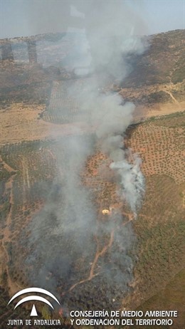 Declarado un nuevo incendio forestal en Guadalcanal (Sevilla)