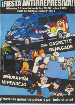Cartel de la Fiesta Antirrepresiva