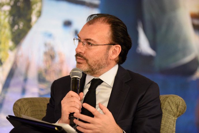 Mexican Secretary of Foreign Affairs Luis Videgaray Caso speaks during a Pacific