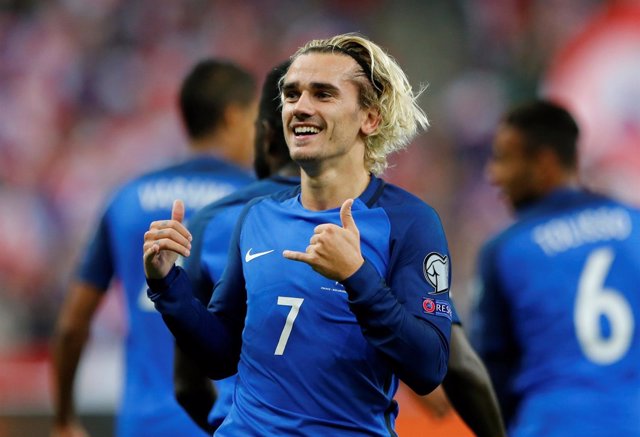 Antoine Griezmann celebra un gol con la selección francesa