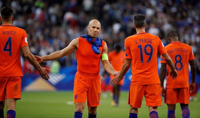 Arjen Robben con la selección de Holanda