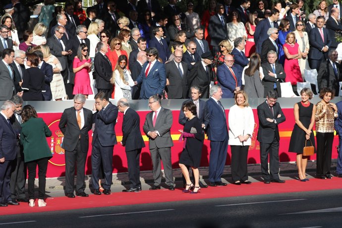 Els ministres del Govern de Rajoy durant la desfilada de la Hispanitat