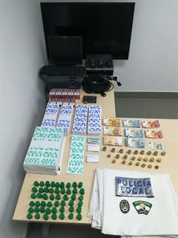 Material requisado del bingo ilegal