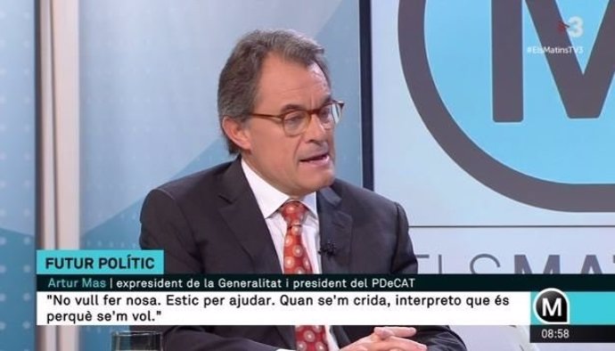 El expresidente de la Generalitat Artur Mas en TV3