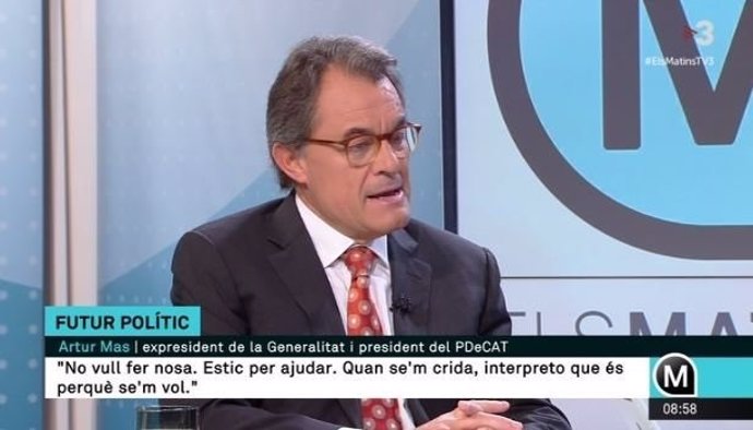 L'expresident de la Generalitat Artur Mas a TV3