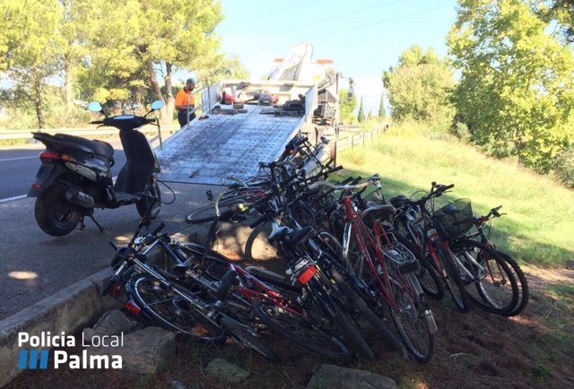 La Policía Local recupera 21 bicicletas y un ciclomotor de 'dudosa procedencia' en Can Pastilla