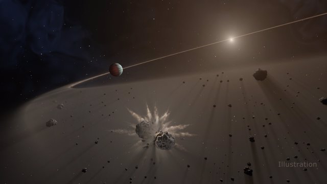 Recreación de disco de escombros en torno a una estrella