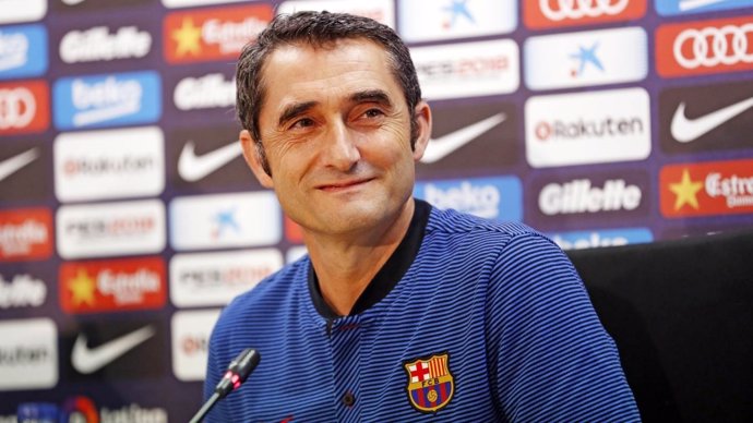 Ernesto Valverde (Barcelona) en rueda de prensa