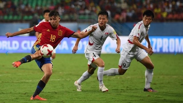 Selección española Sub-17 vence a Corea del Norte en Mundial de la India