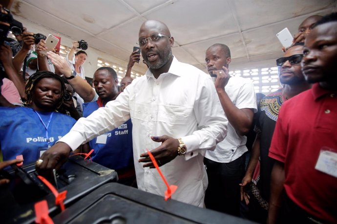El ex futbolista George Weah en las elecciones de Liberia
