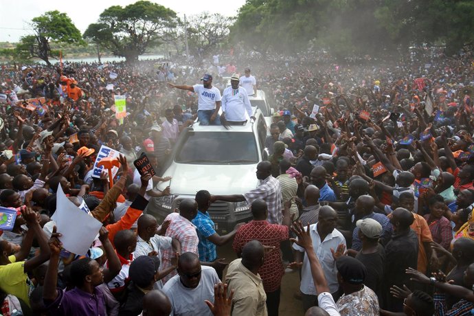 Manifestación en apoyo a Raila Odinga