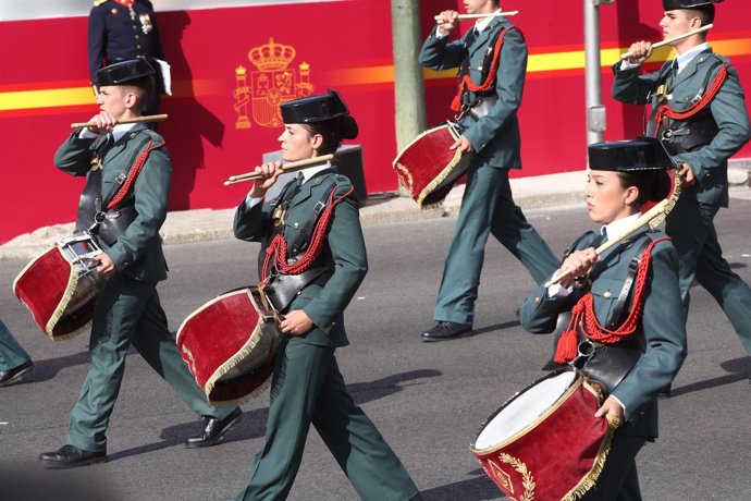 Agentes de la Guardia Civil en el desfile del 12 de octubre del 2017
