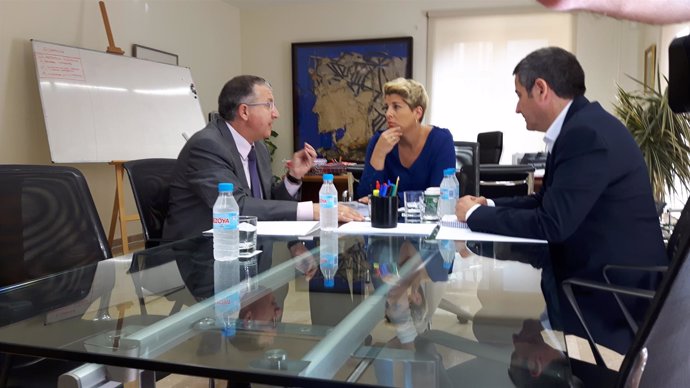 La portavoz del Gobierno murciano, Noelia Arroyo, durante la reunión