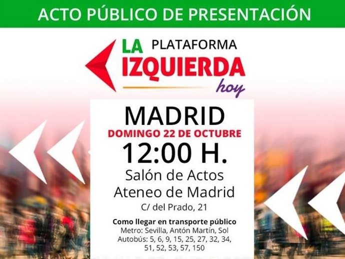 Presentación de 'La Izquierda hoy' este domingo