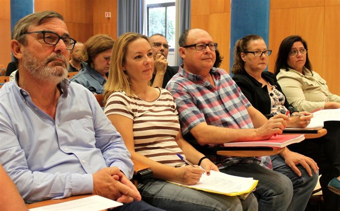 Los miembros de CCOO en el pleno del CESS.