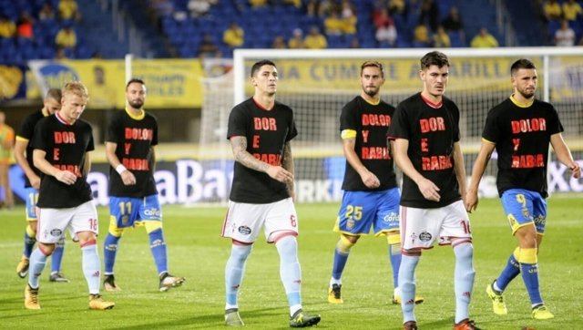 Celta Las Palmas camisetas incendios Galicia