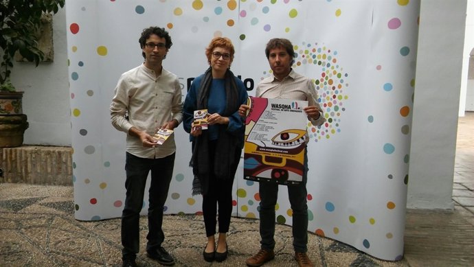 Ruz, entre Castillo (izda.) y García, presenta la nueva edición de 'Wasqha'
