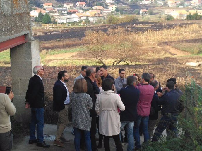 Pedro Sánchez visita zona incendios Nigrán