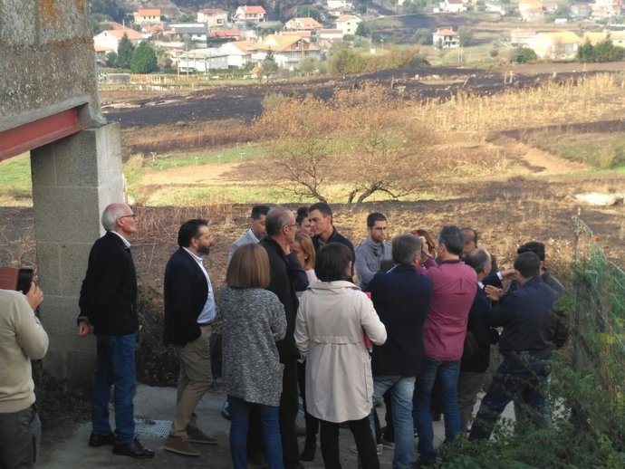 Pedro Sánchez visita zona incendis Nigrán