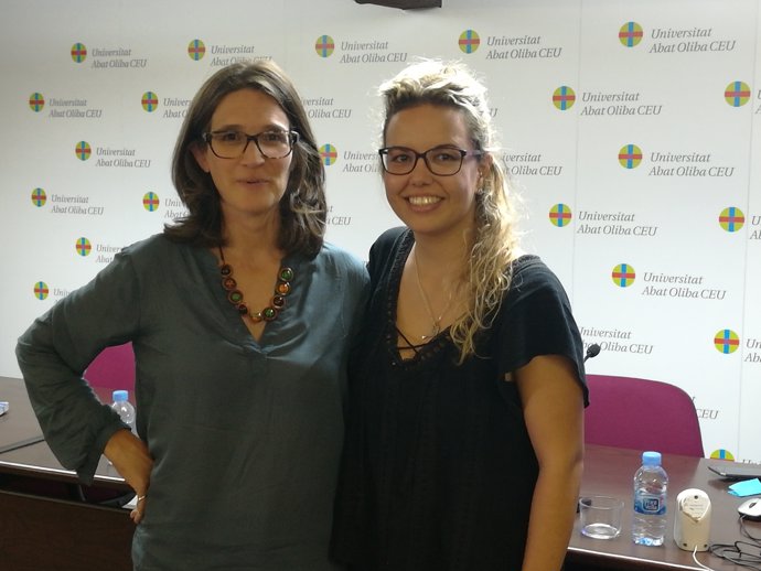 La fundadora de Teterum, Patrícia Pólvora, i l'emprenedora digital Geni Ramos