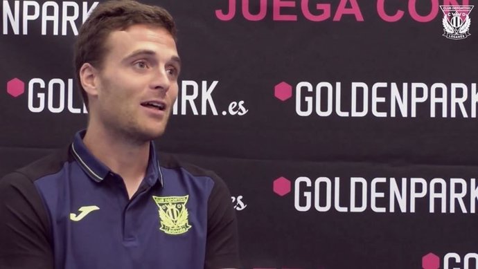 Javier Eraso, jugador del Leganés, en un acto de Goldenpark