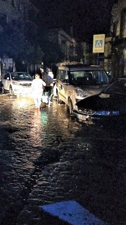 Coches afectados por las lluvias caídas en Jerez