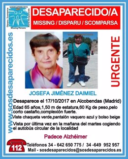 Mujer desaparecida en Alcobendas