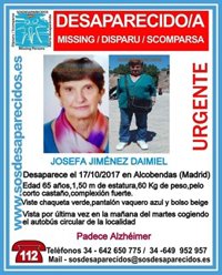 Encontrada en buen estado la mujer de 65 años con Alzhéimer que desapareció ayer en Alcobendas