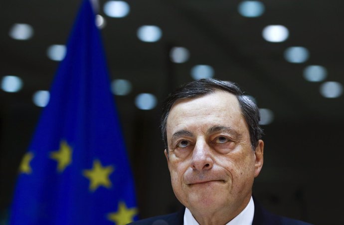 European Central Bank (ECB) President Mario Draghi testifies before the European