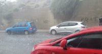 Una tromba de lluvia y granizo cae sobre Almería y la comarca del Poniente