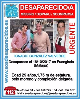 Ignacio gonzález valverde desaparecido en fuengirola málaga octubre de 2017