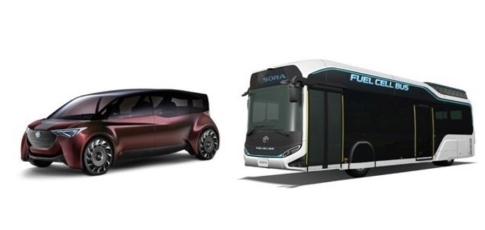 Prototipos de Toyota impulsados por pila de combustible de hidrógeno