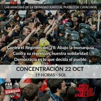 La Marchas de la Dignidad convocan concentración el sábado en Sol a favor de la libertad de Sánchez y Cuixart