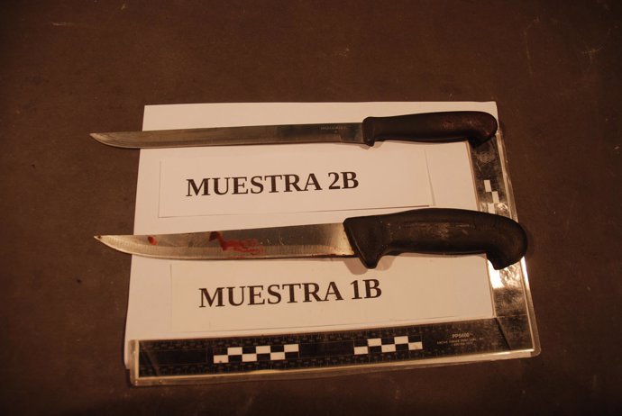 Cuchillos usados en una reyerta en La Línea