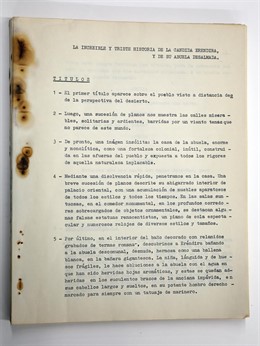Original mecanografiado de 'Relato de un náufrago', de García Márquez