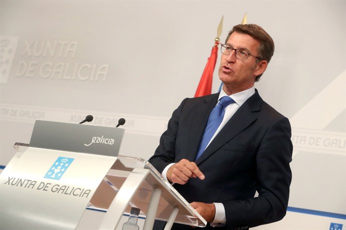 El president de la Xunta, Alberto Núñez Feijóo, després del Consello