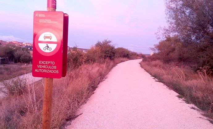 Señalización en la vía verde de Soria