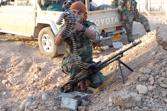 Combatiente peshmerga en Kirkuk