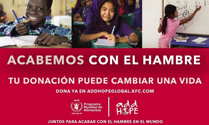 KFC Iberia y WFP se unen para distribuir más de 375.000 comidas escolares por el