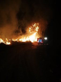 Incendio en la Serra de San Mamede (Ourense)