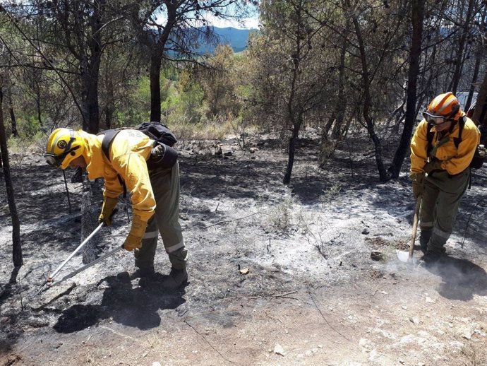 Trabajo de Divalterra en el incendio de la Sierra Calderona