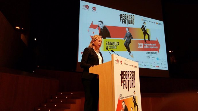 Marta Gastón ha inaugurado el Congreso de AJE España. 