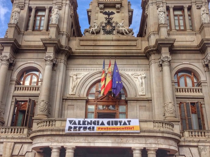 Campaña refugiados en el Ayuntamiento de Valencia