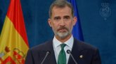 Foto: Rey Felipe.- El Rey dice que el "inaceptable intento de secesión" en Cataluña se resolverá con instituciones y valores democráticos