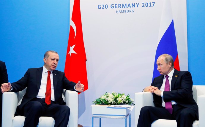 El presidente turco, Recep Tayyip Erdogan, y su homólogo ruso, Vladimir Putin.