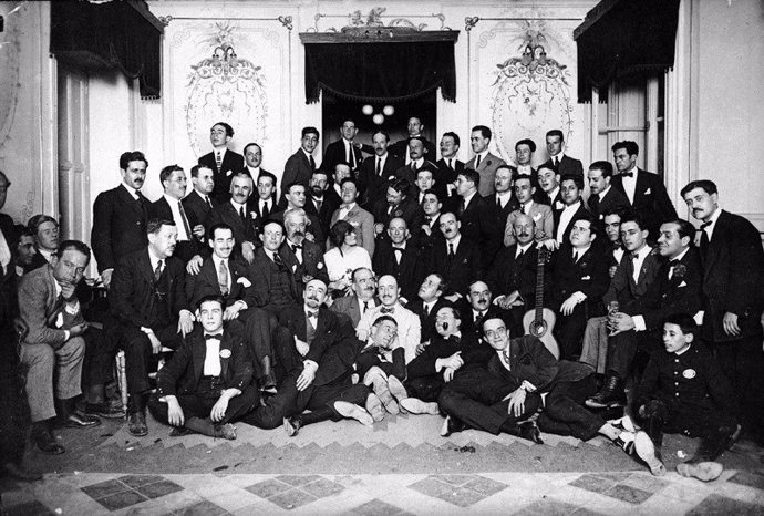 Participantes en el Concurso de Arte Jondo de 1922 en el Casino de Granada