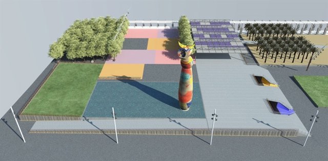 Futura plaza en el parque Joan Miró de Barcelona
