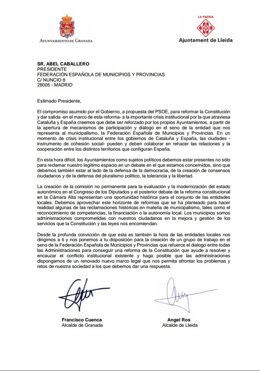 Carta dirigida al president de la FEMP