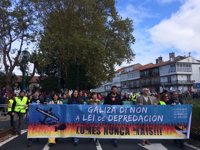 Miles de personas claman contra la política forestal de la Xunta y piden la "dimisión" de Feijóo